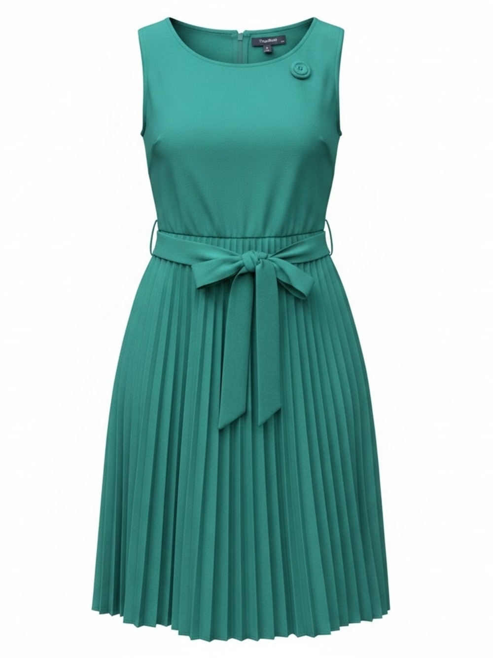MODCLOTH |‎ NWT Kelly Green Sleeveless Pleated Retro Fit Flare Midi Dress | L